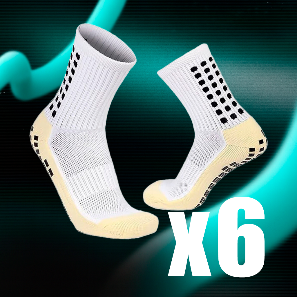 Pacote com 6 Meias Grip Finta PRO™ | Branca